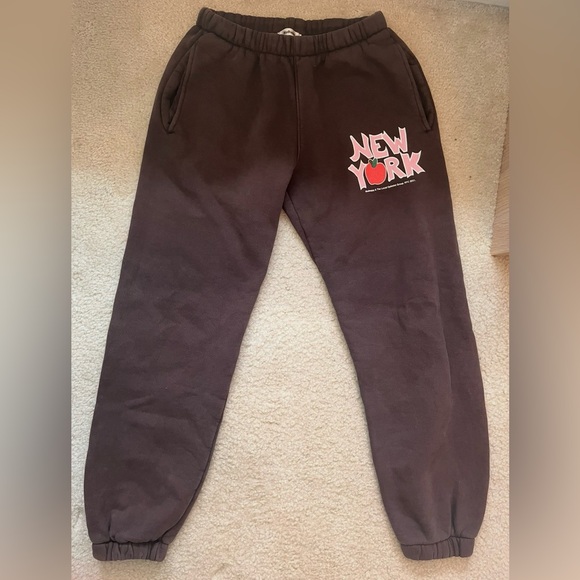 Madhappy Pants - Madhappy Brown New York Graphic Sweatpants